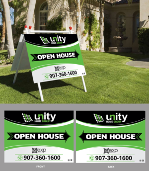 18”(height) x 24”(width) Open House Sign Needed - front/back | Graphic Design by Aurora:)