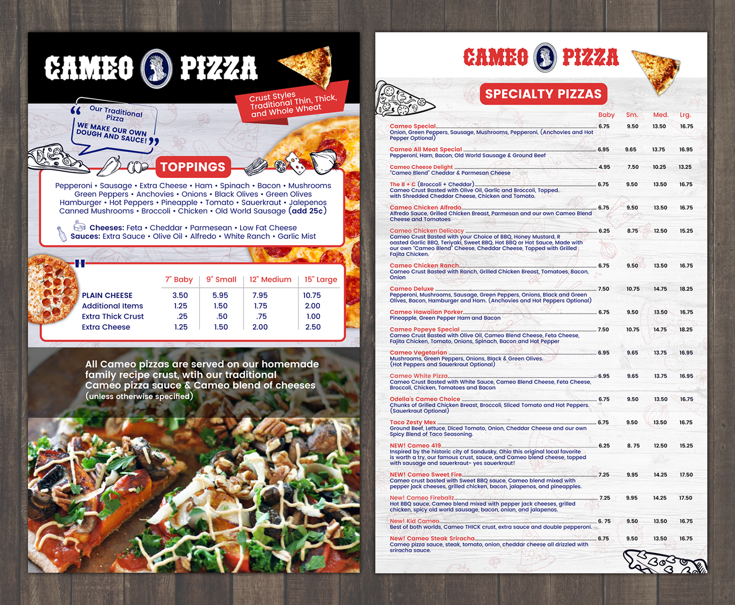 Diseño de Menú por Victor_pro para Bruno's Pizzeria / Varsity Club | Diseño #20734233