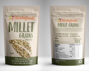 Label Design for an exciting food startup introducing millets to North America! | Diseño Gráfico por Sergio Coelho