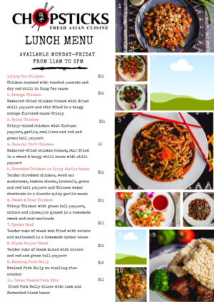 Chopsticks - Fresh Asian Cuisine Menu | Diseño Gráfico por AnneWanjiku