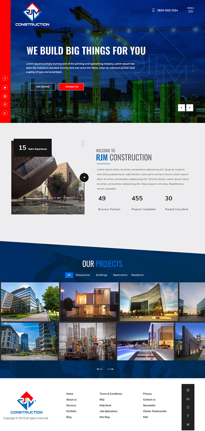 Web Design par webxvision pour RJM Construction | Design #20821414