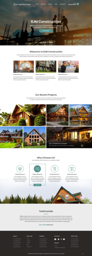 Web Design par pb pour RJM Construction | Design : #20742335
