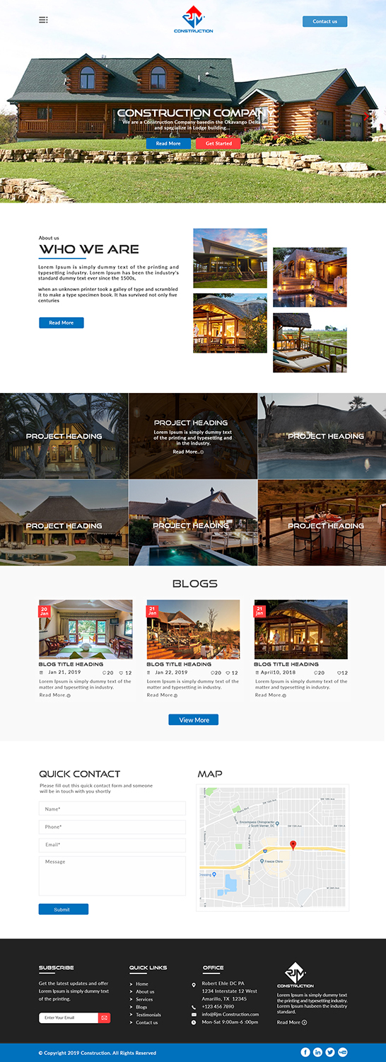 Web Design by bdesigner9 for RJM Construction | Design #20822175