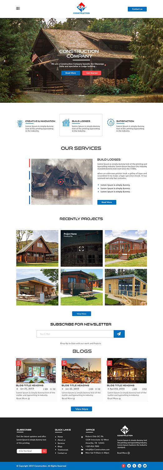 Web Design by bdesigner9 for RJM Construction | Design #20822176