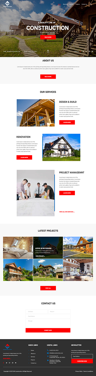 Web Design by bdesigner9 for RJM Construction | Design #20841200
