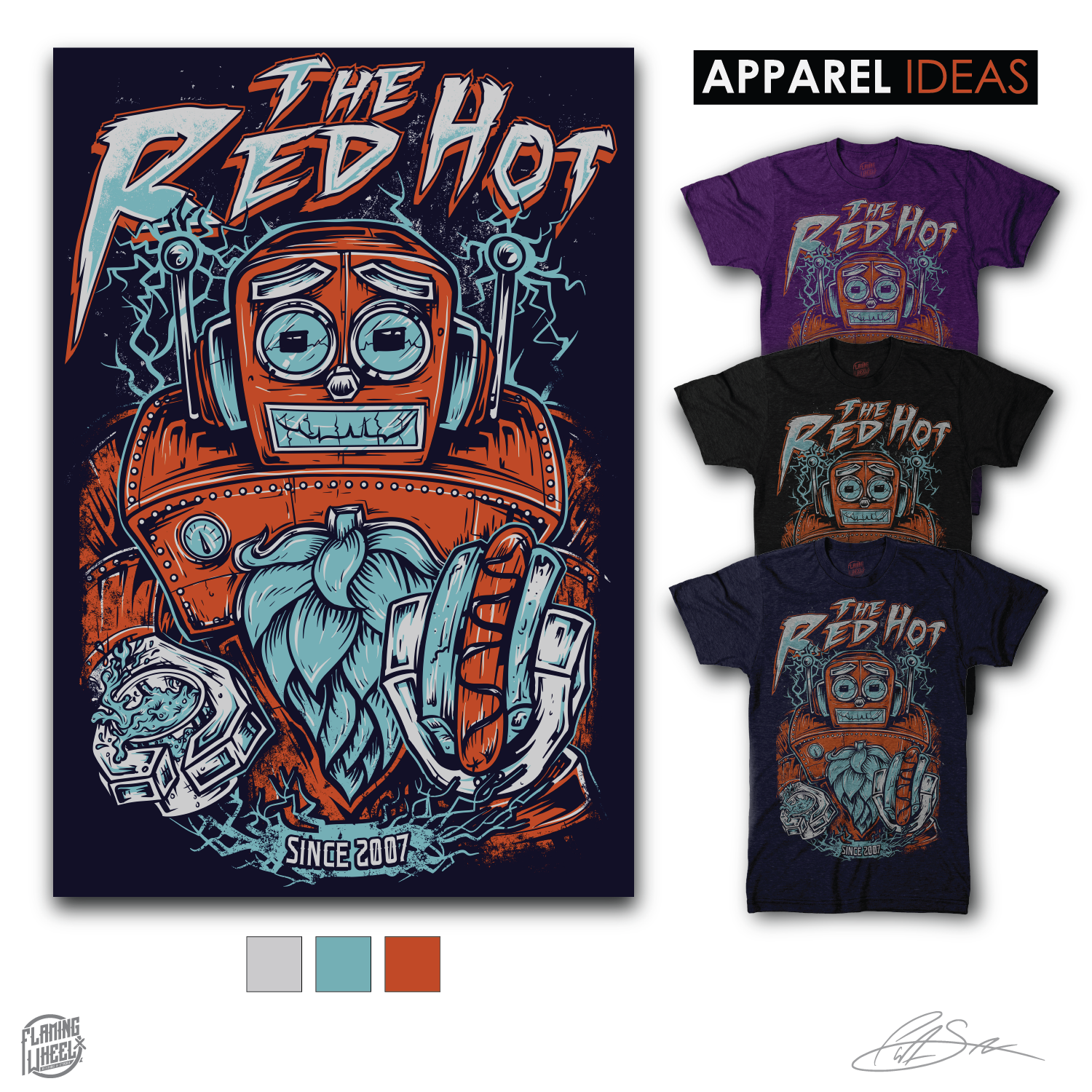 T-shirt Design by Pat Sullivan for The Red Hot | Design #20781609