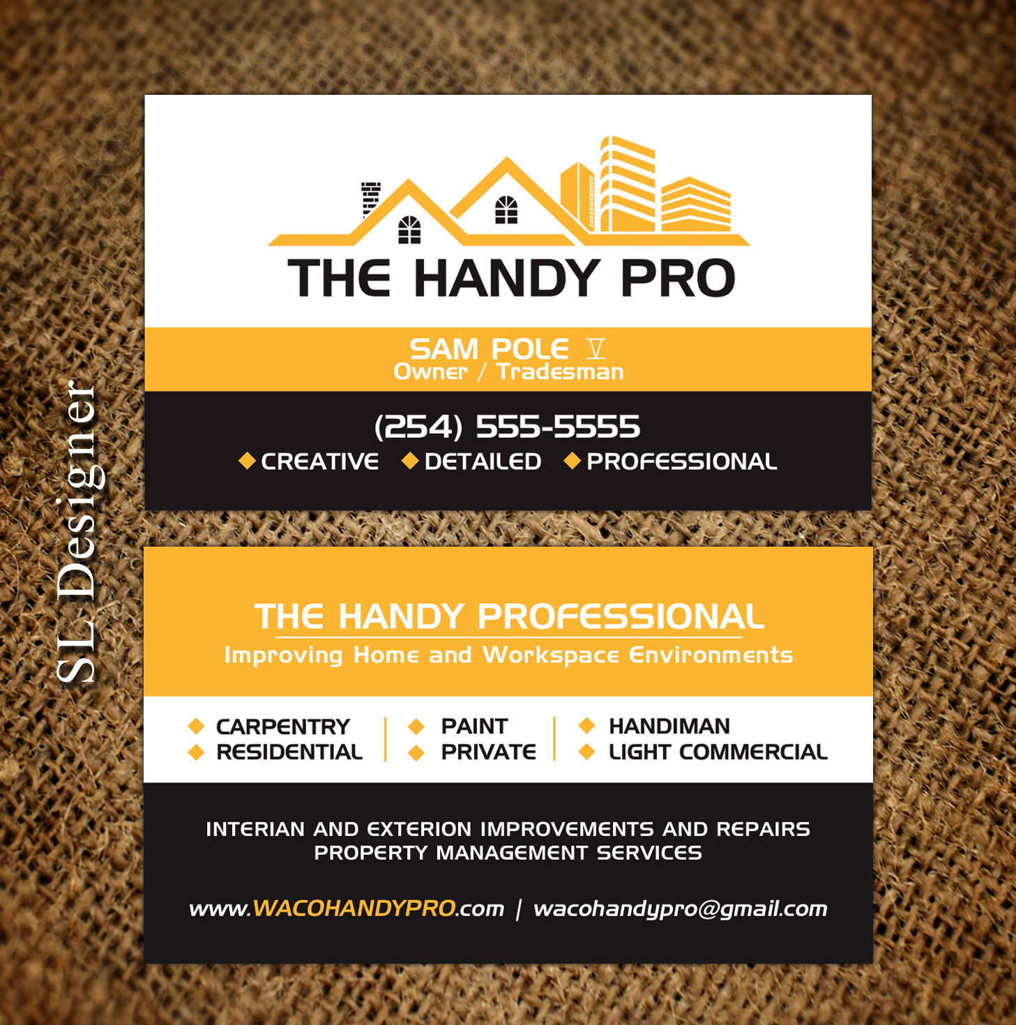 Business Card Design by SL Designer for The Handy Pro | Design #20743383