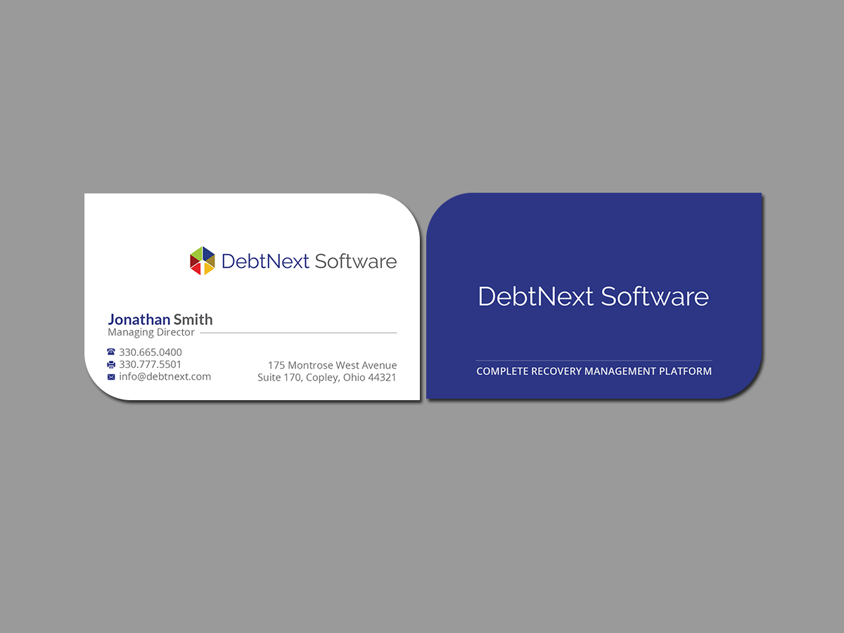 Business Card Design by Creations Box 2015 for DebtNext Software | Design #20752653