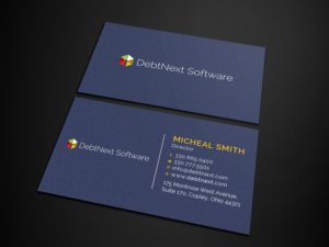 Business card design for a debt inventory management software company