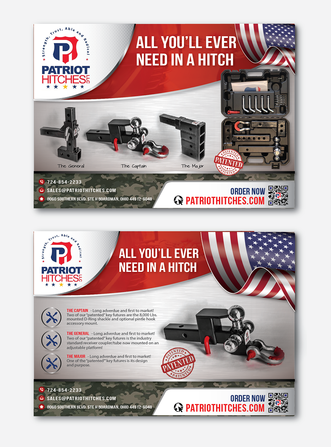 Diseño de Postal por alex989 para Patriot Hitches, LLC | Diseño #20795537