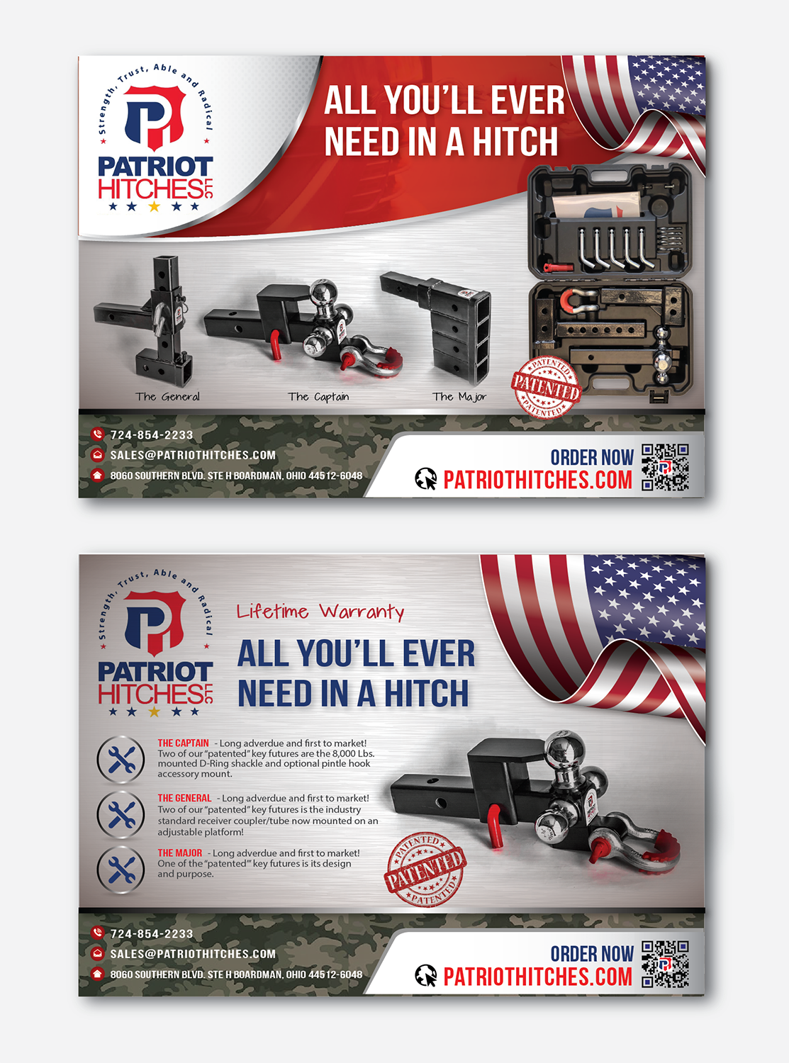 Diseño de Postal por alex989 para Patriot Hitches, LLC | Diseño #20795538