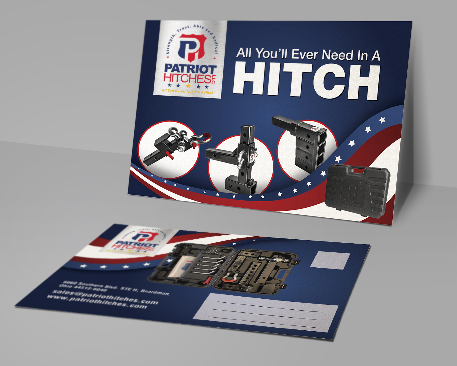 Diseño de Postal por Deziners Zone para Patriot Hitches, LLC | Diseño #20767597