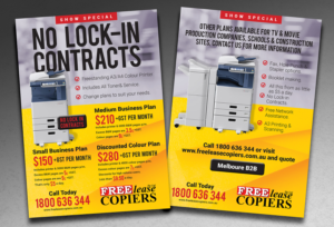 Freelease copiers needs flyer for the Melbourne B2B expo | Diseño de Flyer por andrew3344