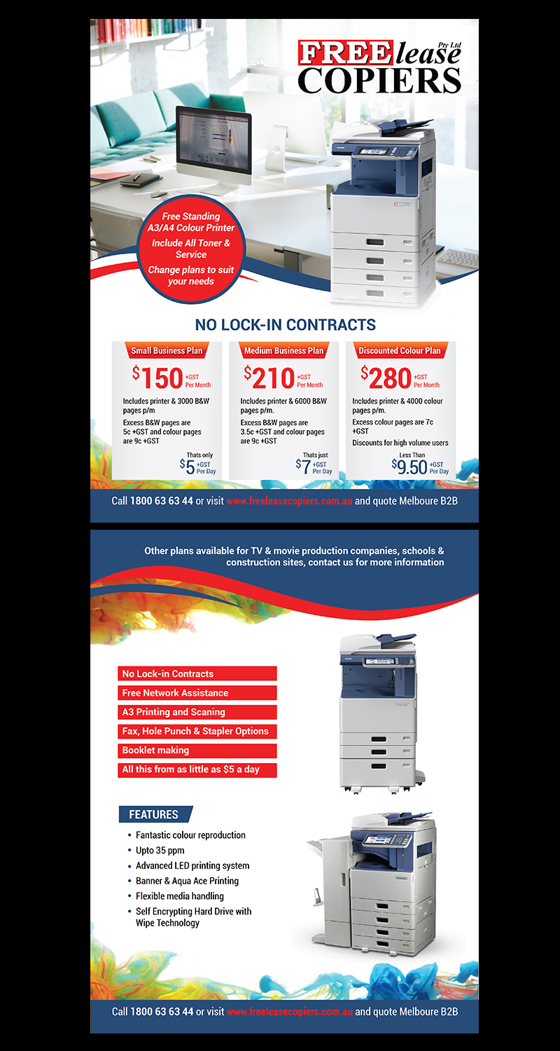 Diseño de Flyer por D Creative para Freelease Copiers | Diseño #20782374