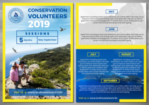 LHI Conservation Volunteers 2019 | Flyer-Design von TSU Creations