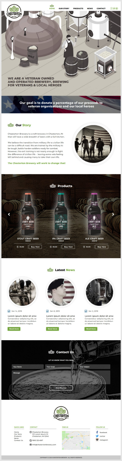 Diseño Web por -Marc- para Chesterton Brewery | Diseño #20846444