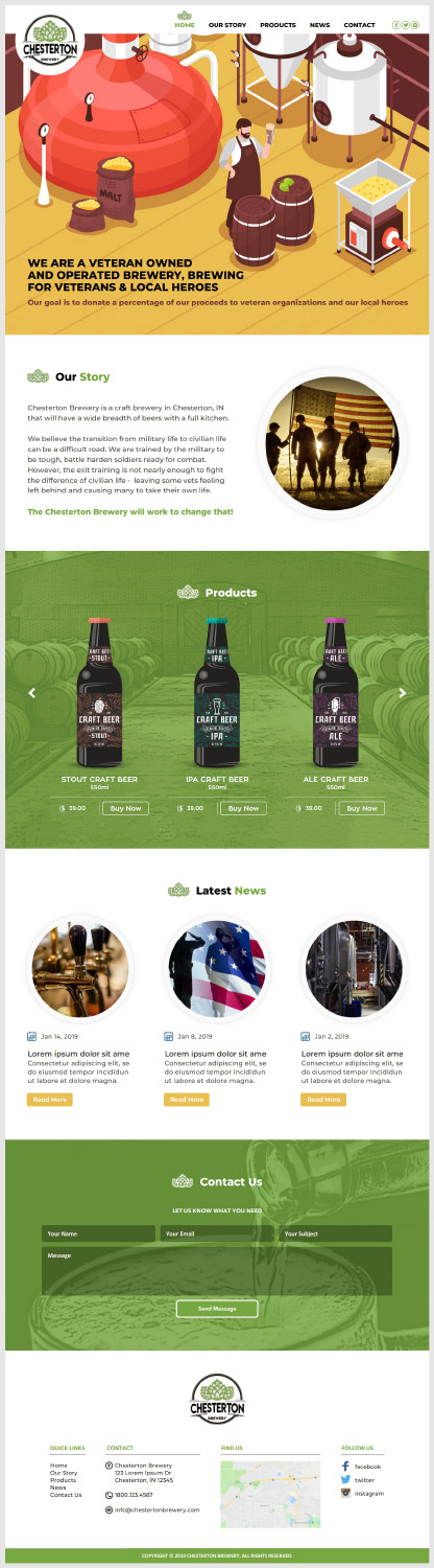 Diseño Web por -Marc- para Chesterton Brewery | Diseño #20846445