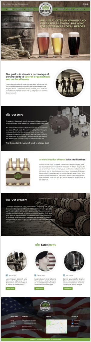One page design needed for a veteran owned brewery | Diseño Web por -Marc-