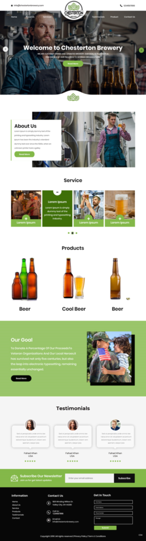 Web Design par pb pour Chesterton Brewery | Design : #20777842