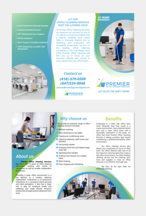 Design de Flyer par JanuXart pour Premier Office Cleaning Services | Design : #20918723