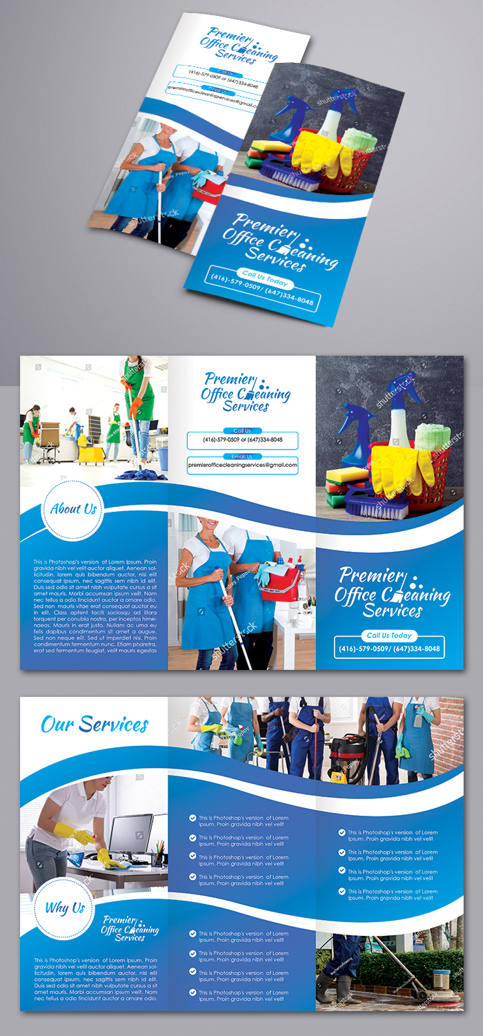 Flyer Design by BLUE WINGS for Premier Office Cleaning Services | Design #20852804