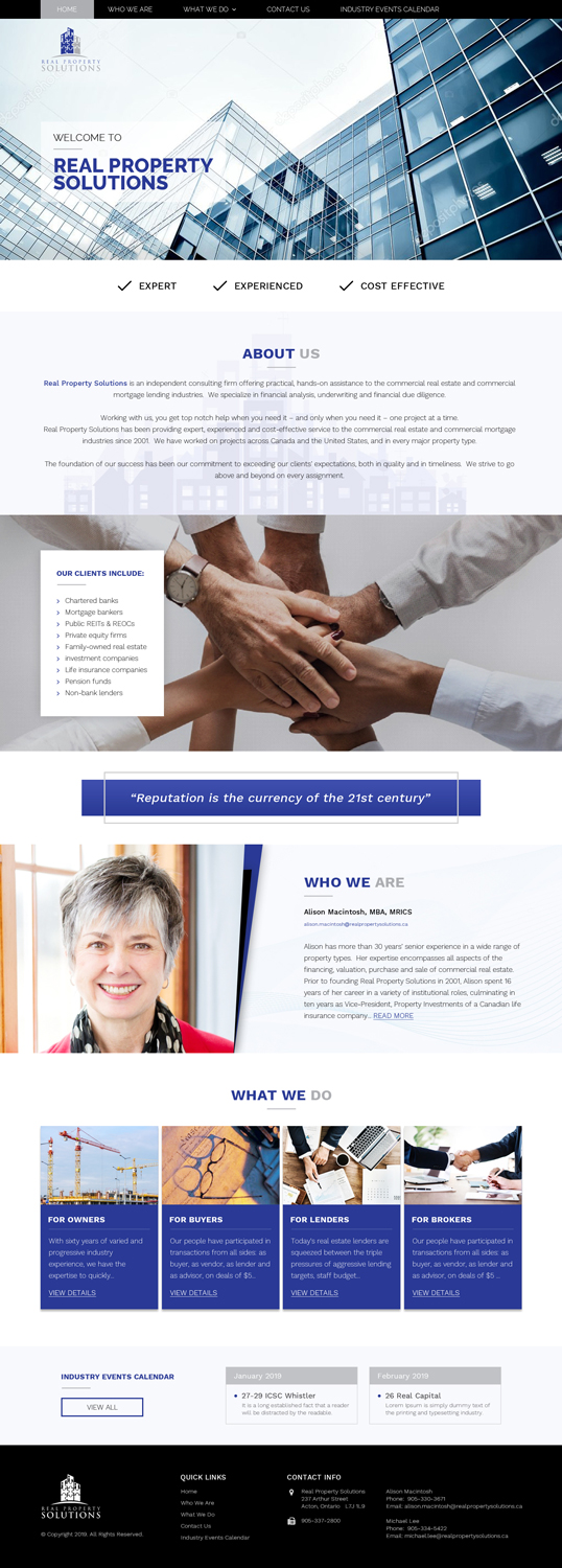 Web-Design von Sujit Banerjee für Real Property Solutions | Design #20786326