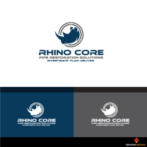 Rhino Core - Pipe Restoration Solutions - Investigate| Plan | Deliver | Logo Design by Graphic Bricks