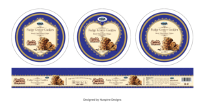 3.56oz Fudge Filled Chocolate Chip Cookie Tins (3 Design Set) | Merchandize-Design von Nuepine Designs