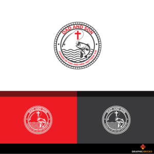 Dad and Son - Fishers of fish and men.  Matthew 4:19 | Design de Logo par Graphic Bricks
