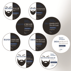 Distinctive Men collection for beard oil, beard balm and hand cream | Label Design by Silviya M