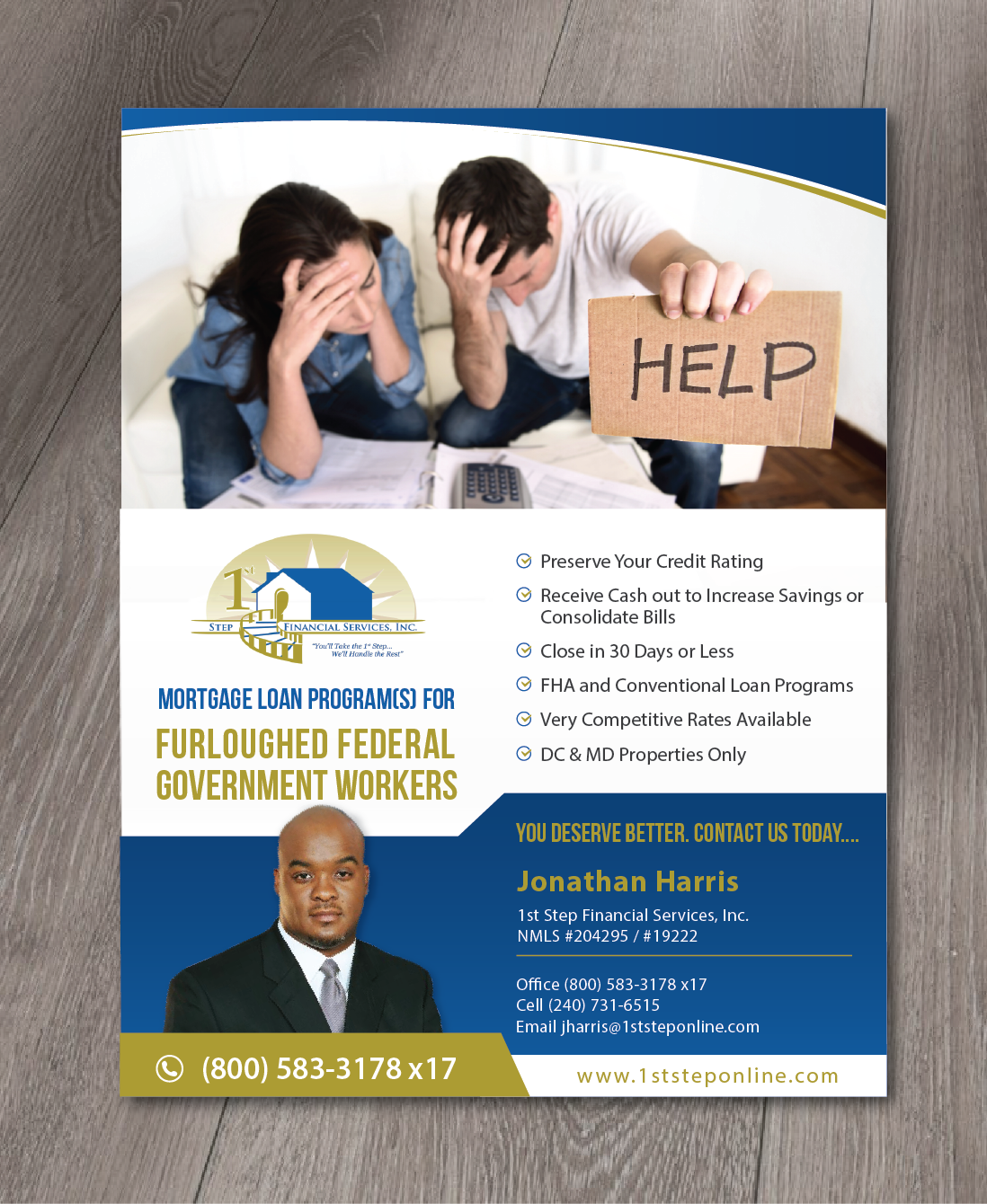 Flyer Design by alex989 for 1st Step Financial Services, Inc. | Design #20801799