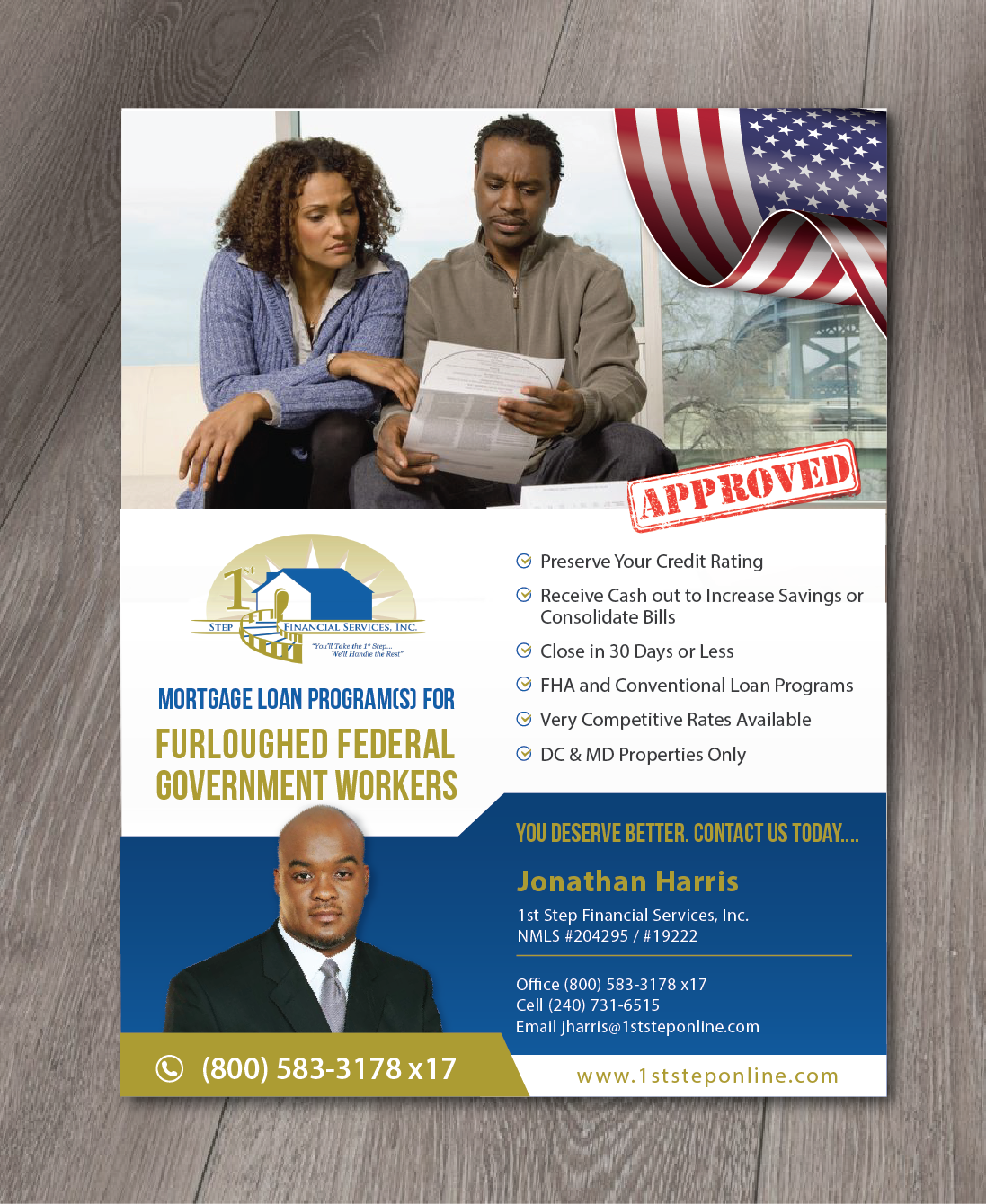 Flyer Design by alex989 for 1st Step Financial Services, Inc. | Design #20801800
