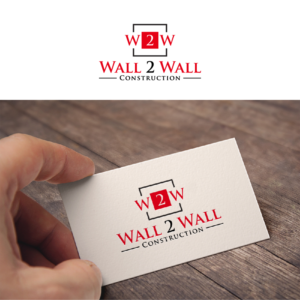 W2W                                  Wall 2 Wall Construction  | Logo Design by sushsharma99