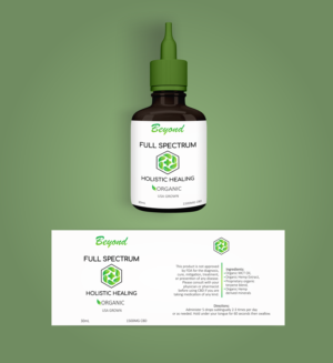 Beyond Full Spectrum CBD Oil infused with turmeric, black pepper and cacao extracts | Label Design by Alpha_Creative