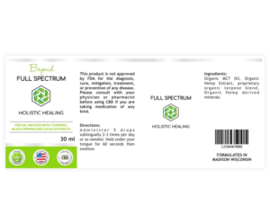 Beyond Full Spectrum CBD Oil infused with turmeric, black pepper and cacao extracts | Diseño de Etiqueta por ammar_ed