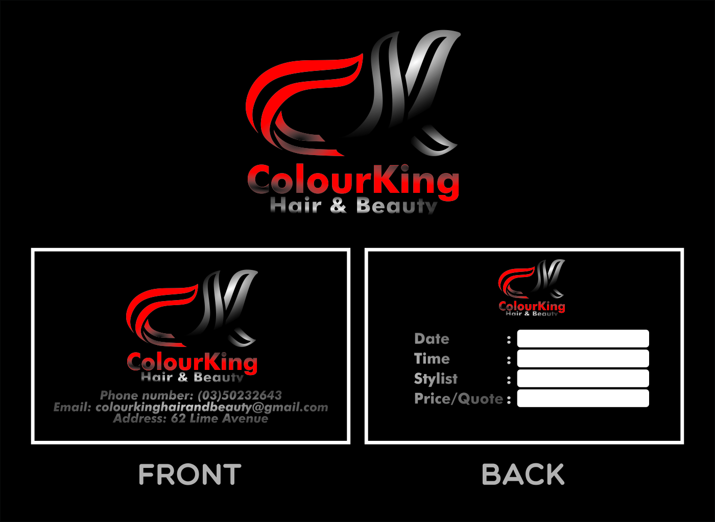 Logo Design by hernawanrere for ColourKing Hair & Beauty  | Design #20816795