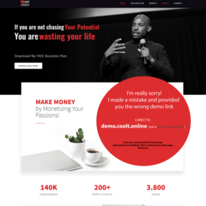 Re-design a website for a millionaire mentor | Diseño Web por coo.lt