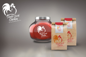 Tender Lovin' Chicken (slogan underneath 'Coz we all need a little TLC')  | Logo-Design von FerTouch Arts