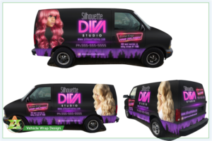 Car wrap design SILHOUETTE DIVA STUDIO | Car Wrap Design by Azhoeck