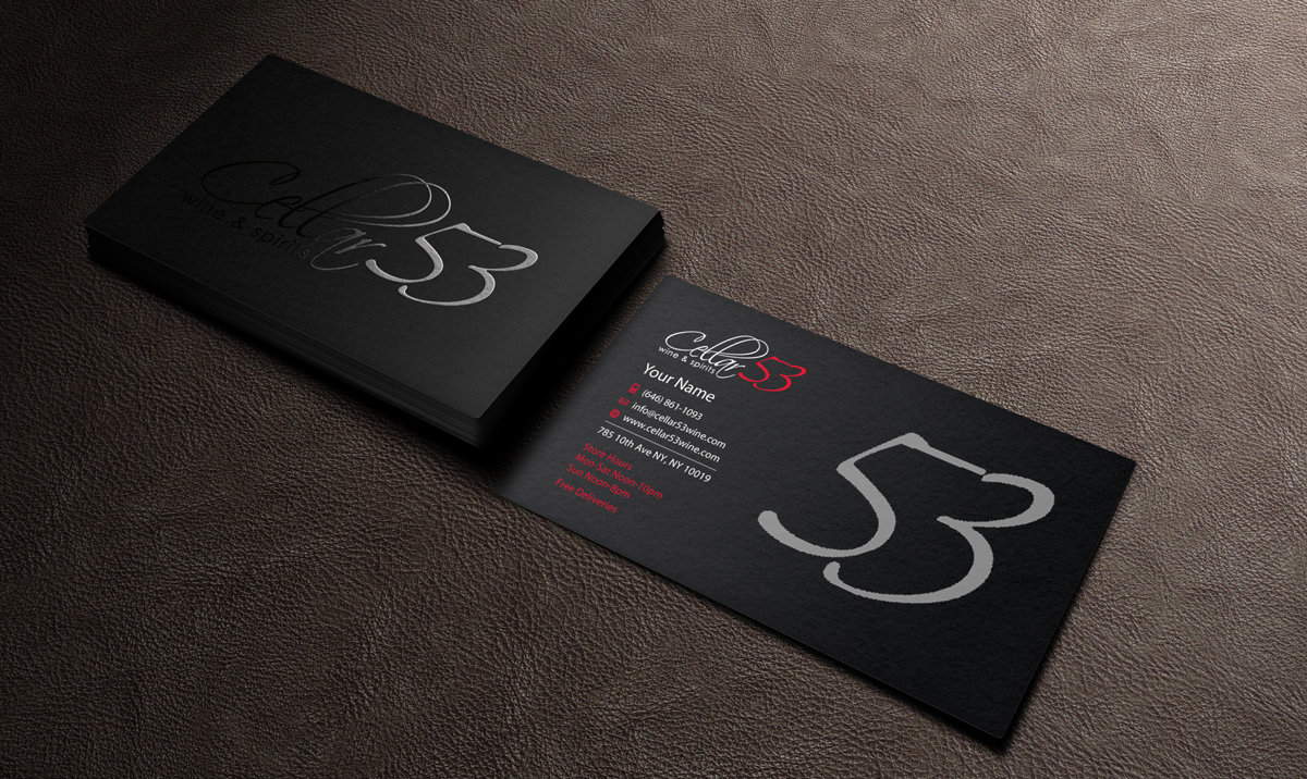 Business Card Design by MediaProductionArt for Cellar 53 Wine & Spirits | Design: #2942515