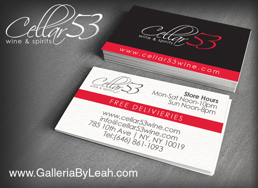 Business Card Design by galleria.by.leah for Cellar 53 Wine & Spirits | Design #2922172