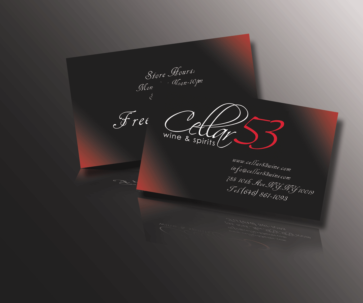 Business Card Design by franzouie19 for Cellar 53 Wine & Spirits | Design #2937671