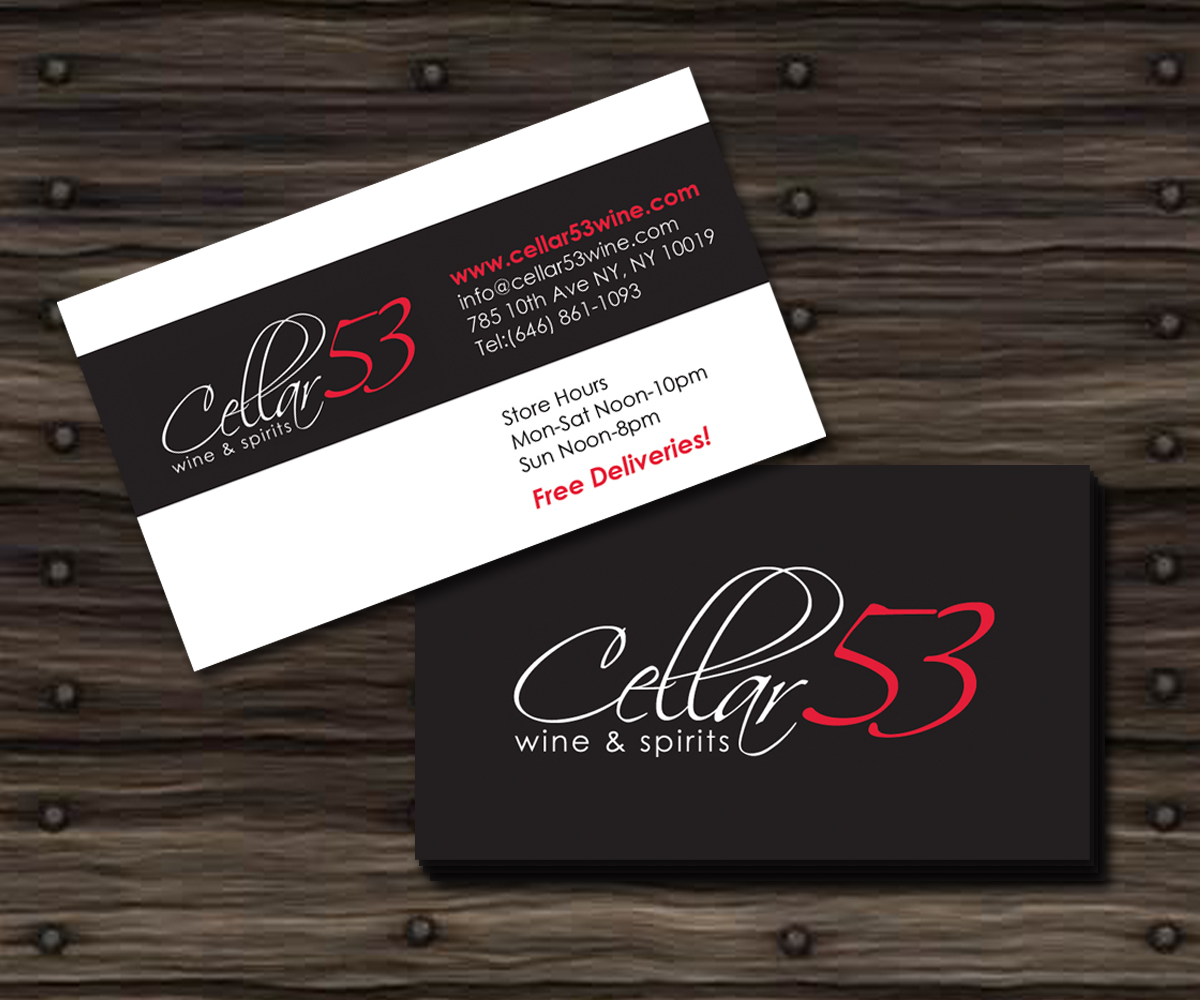 Diseño de Tarjeta de Presentación por midorichan para Cellar 53 Wine & Spirits | Diseño #2923621