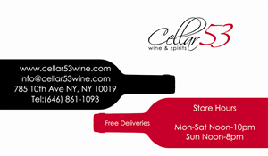Business Card Design by JS Studio for Cellar 53 Wine & Spirits | Design: #2943943