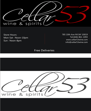 Business Card Design by deepa for Cellar 53 Wine & Spirits | Design #2937921