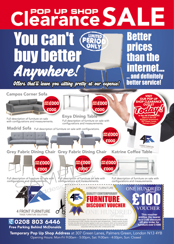 Flyer Design by the artworks for 4 Front Furniture | Design #20870923