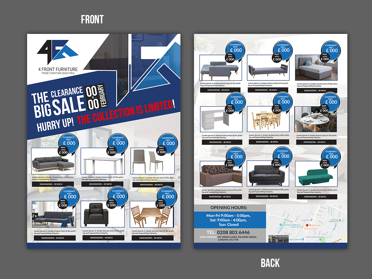 Flyer Design by innovative earth for 4 Front Furniture | Design #20845968