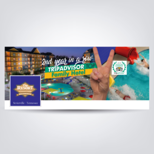 Facebook Cover design highlighting our 2nd year in a row being name a tripadvisor top Family Hotel  | Facebook-Design von Sarina.dsg