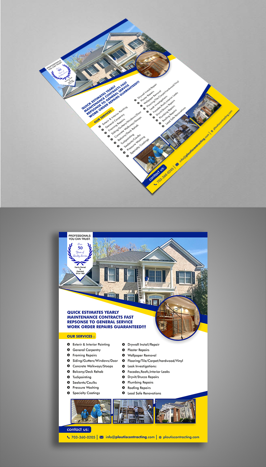 Diseño de Flyer por ecorokerz para ploutis contracting | Diseño #20848798