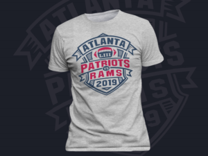 The New England patriots and the Los Angeles rams game day T-shirt  | Diseño de Camiseta por Ena